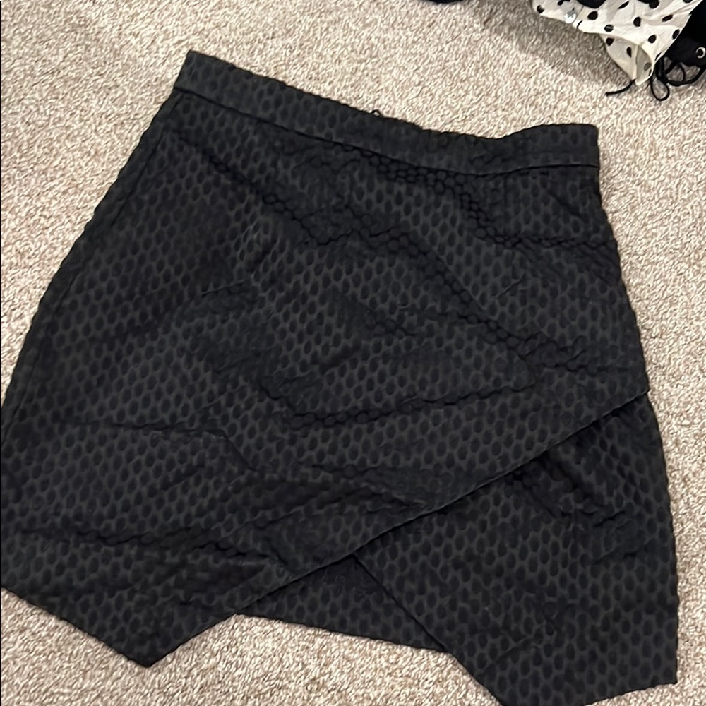 H&M Black Asymmetrical Wrap Mini Skirt